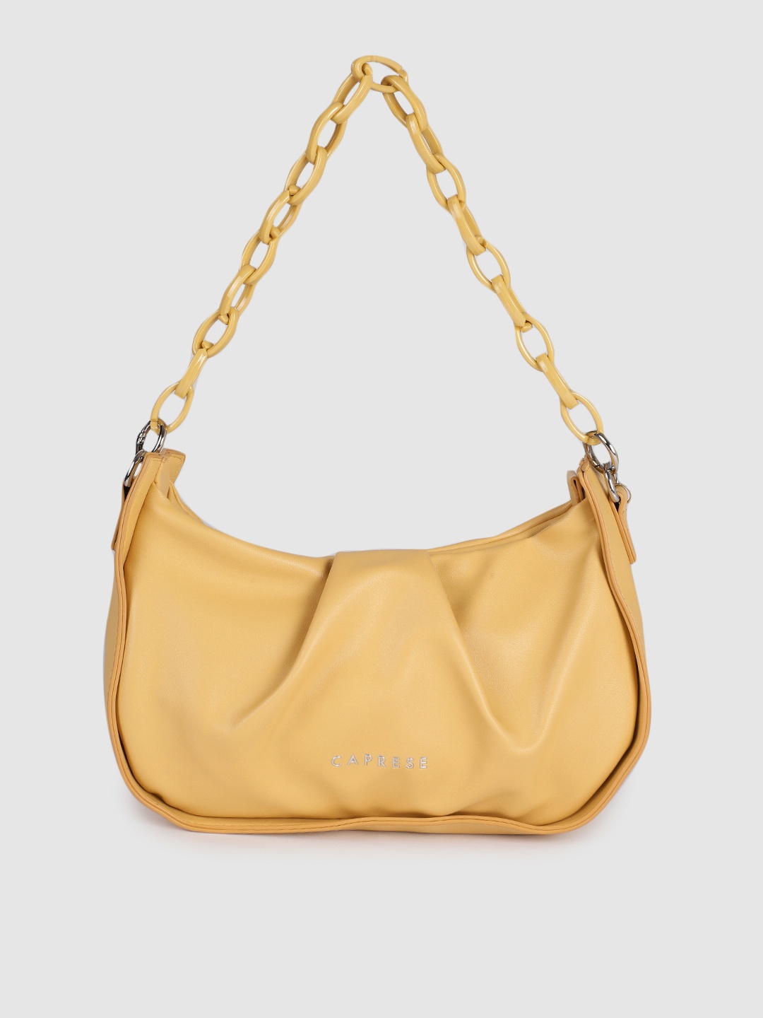 

Caprese Women Yellow Solid Structured Shoulder Bag