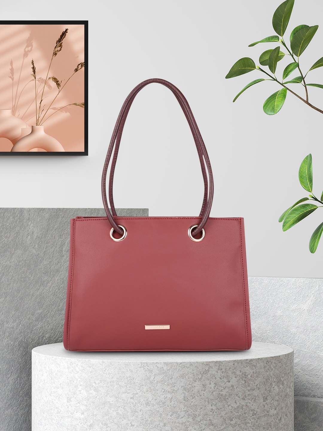 

Caprese Maroon Structured Shoulder Bag
