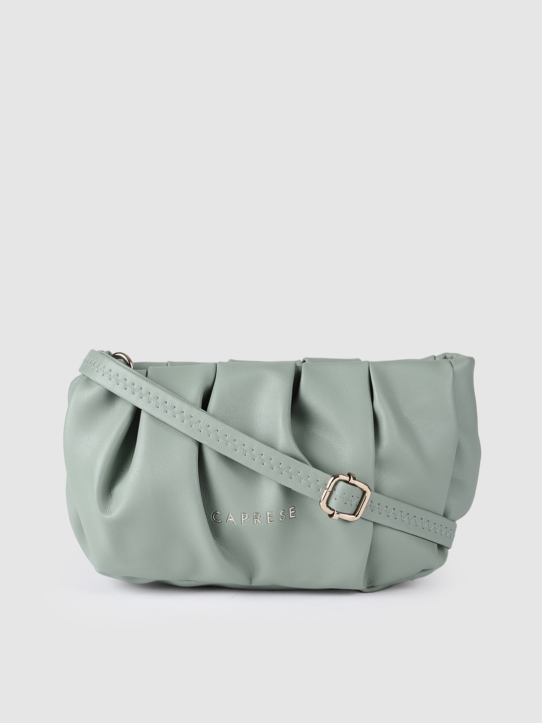 

Caprese Women Sage Green Structured Sling Bag