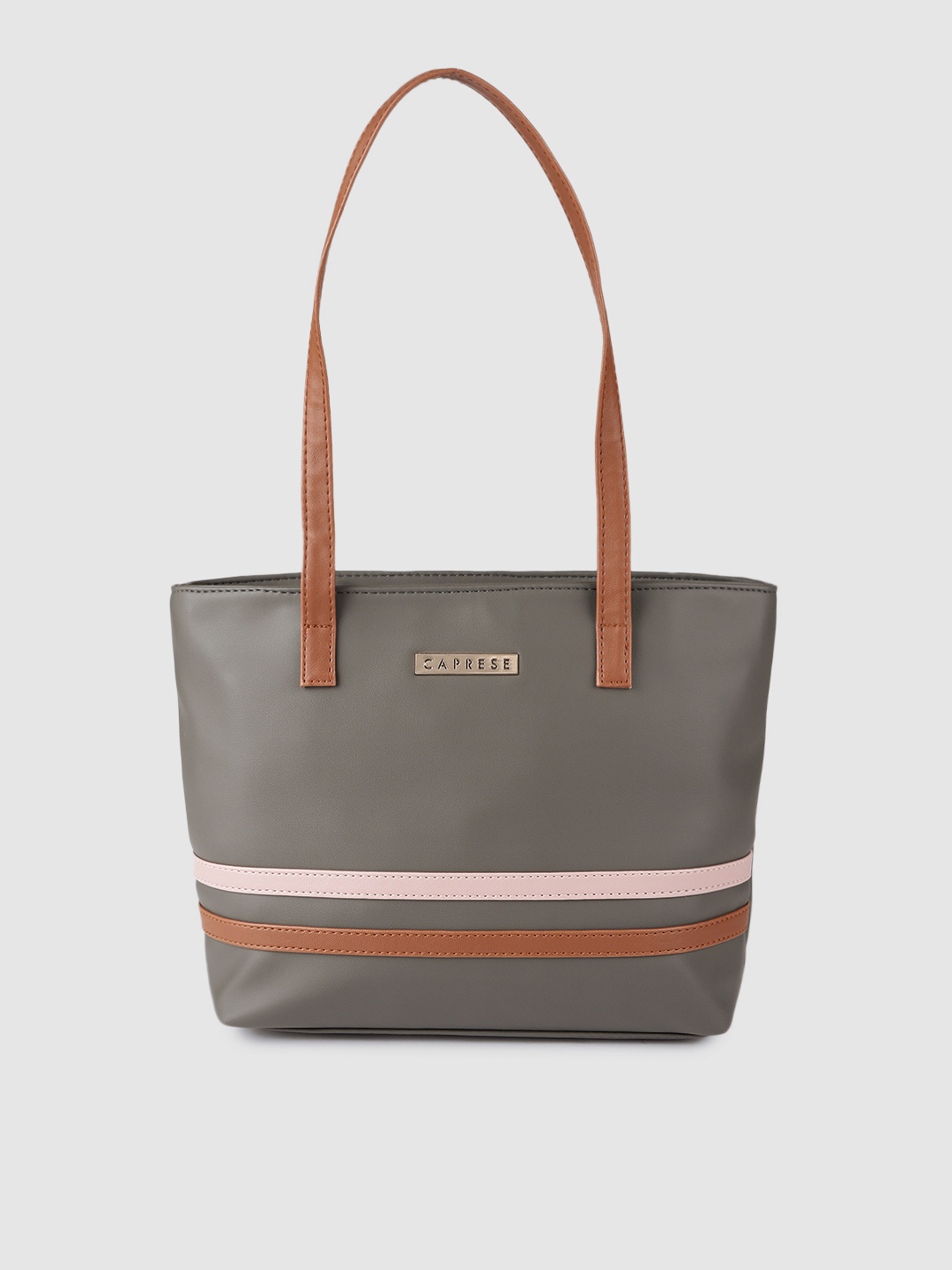 

Caprese Women Grey Solid Structured Shoulder Bag