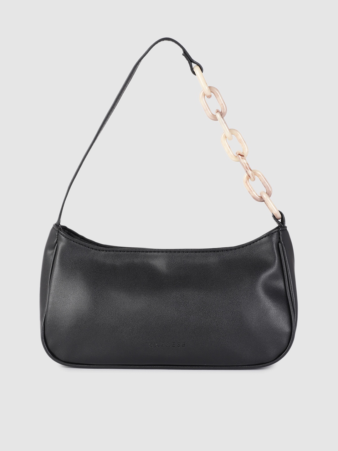 

Caprese Black Structured Hobo Bag
