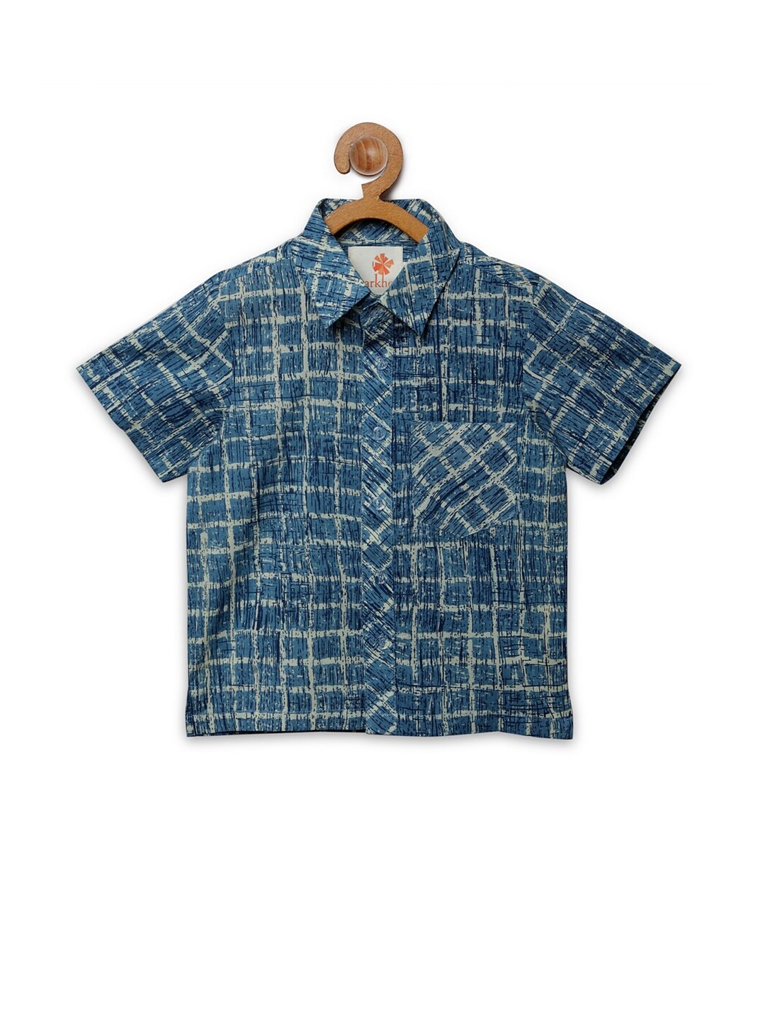 

charkhee Boys Blue Comfort Checked Pure Cotton Casual Shirt