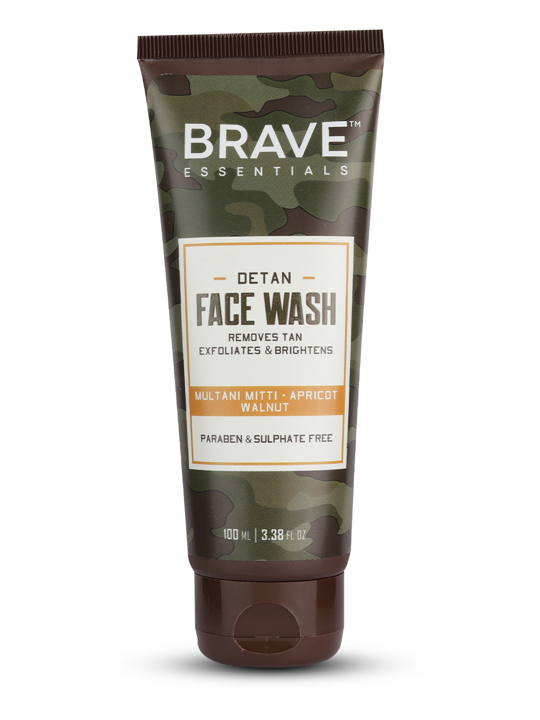 

BRAVE ESSENTIALS Men De-Tan Face Wash - Removes Tan & Brightens Skin - 100ml, Olive