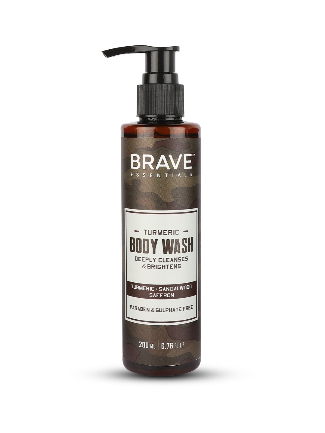 

BRAVE ESSENTIALS Men Turmeric Body Wash for Body Cleansing & Brightening - 200ml, Olive
