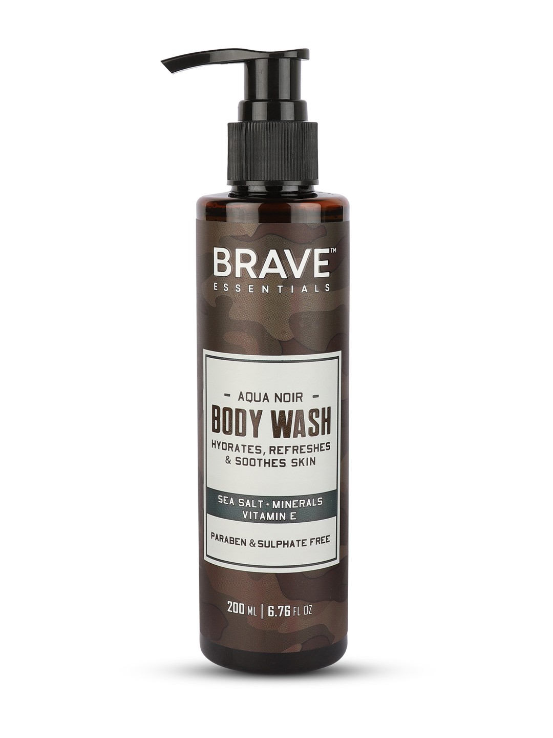 

BRAVE ESSENTIALS Men Aqua Noir Body Wash for Hydrating & Refreshing Skin - 200ml, Brown