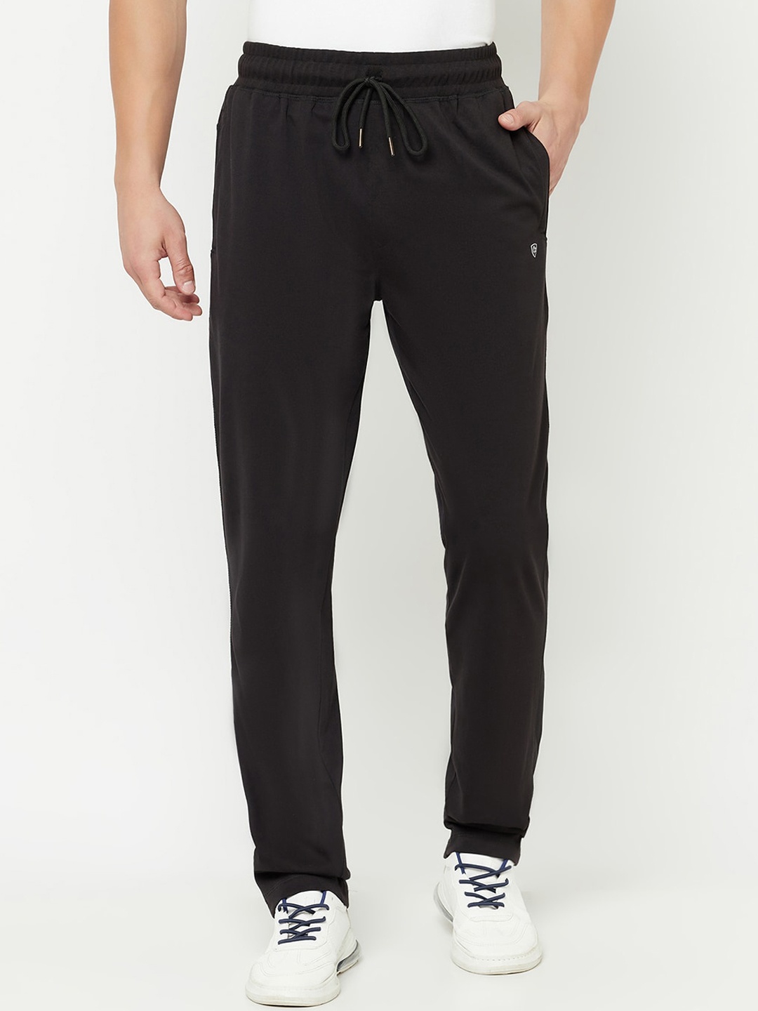 

Cantabil Men Black Solid Cotton Track Pants