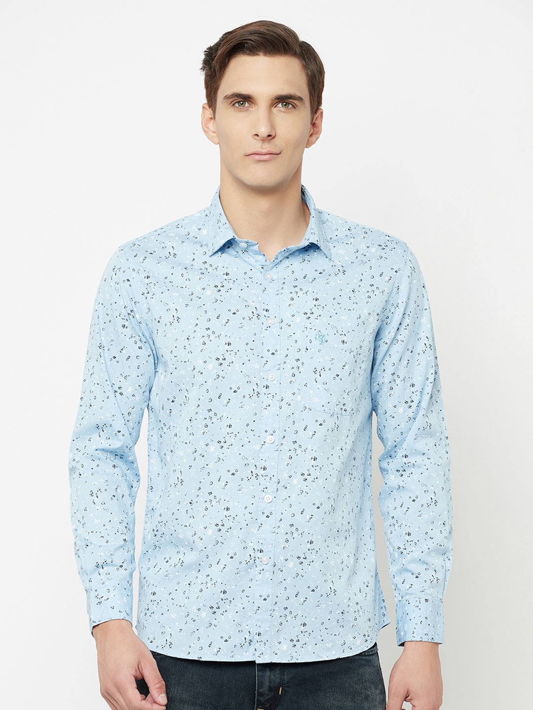 

Cantabil Men Blue Printed Casual Shirt