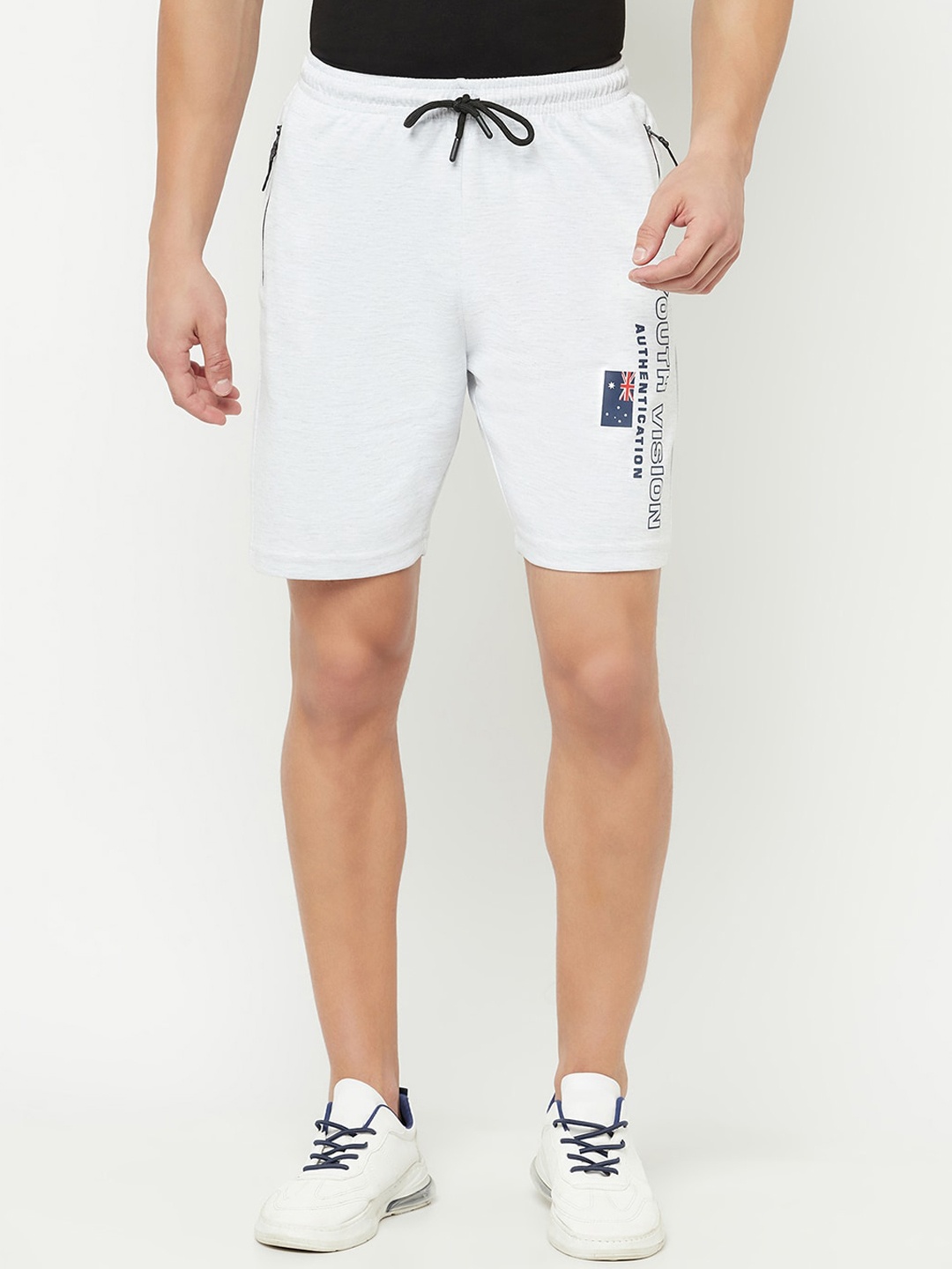 

Cantabil Men Grey Melange Sports Shorts