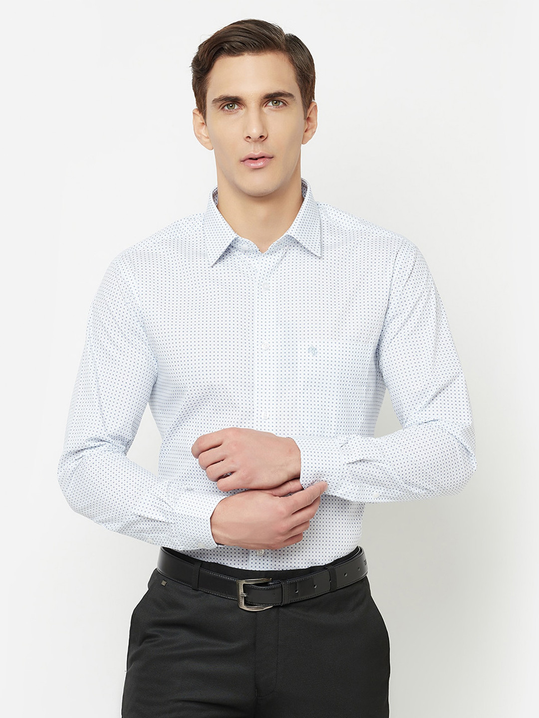 

Cantabil Men White Printed Formal Shirt