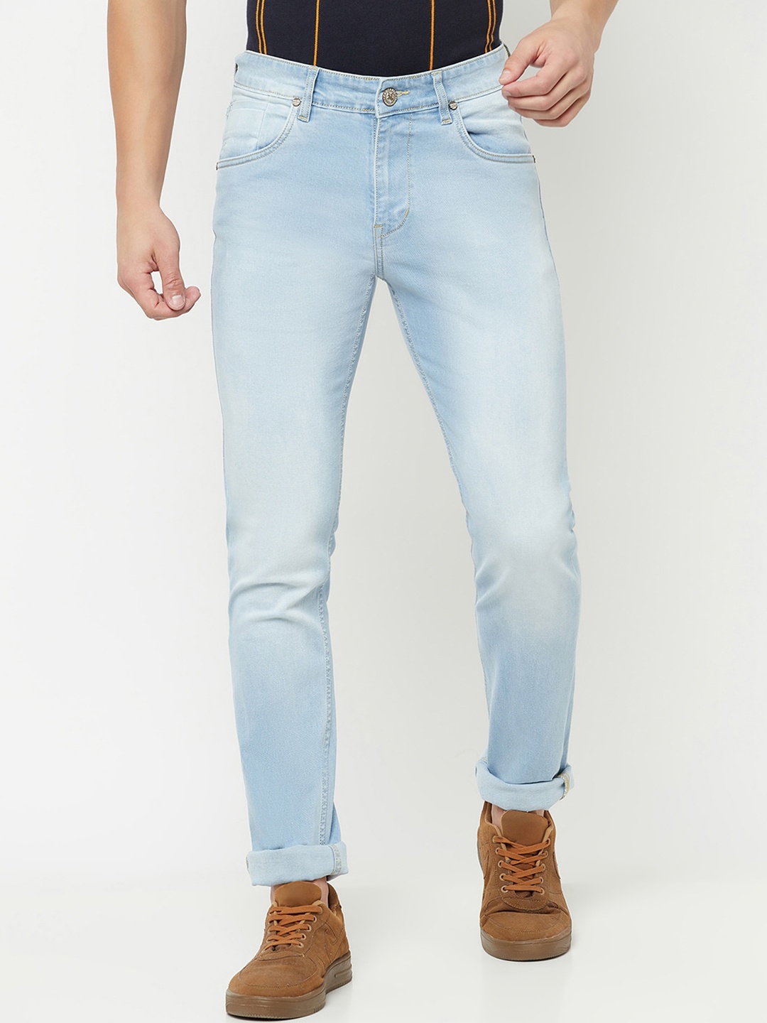

Cantabil Men Blue Heavy Fade Stretchable Jeans