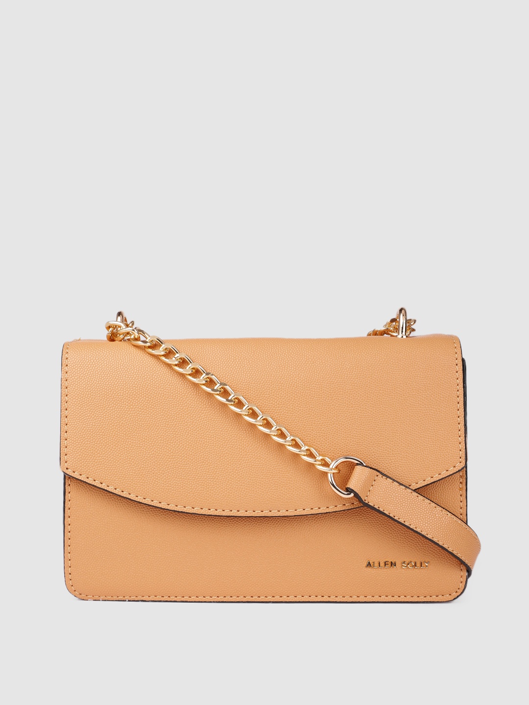 Allen Solly Nude-Coloured Solid Structured Sling Bag