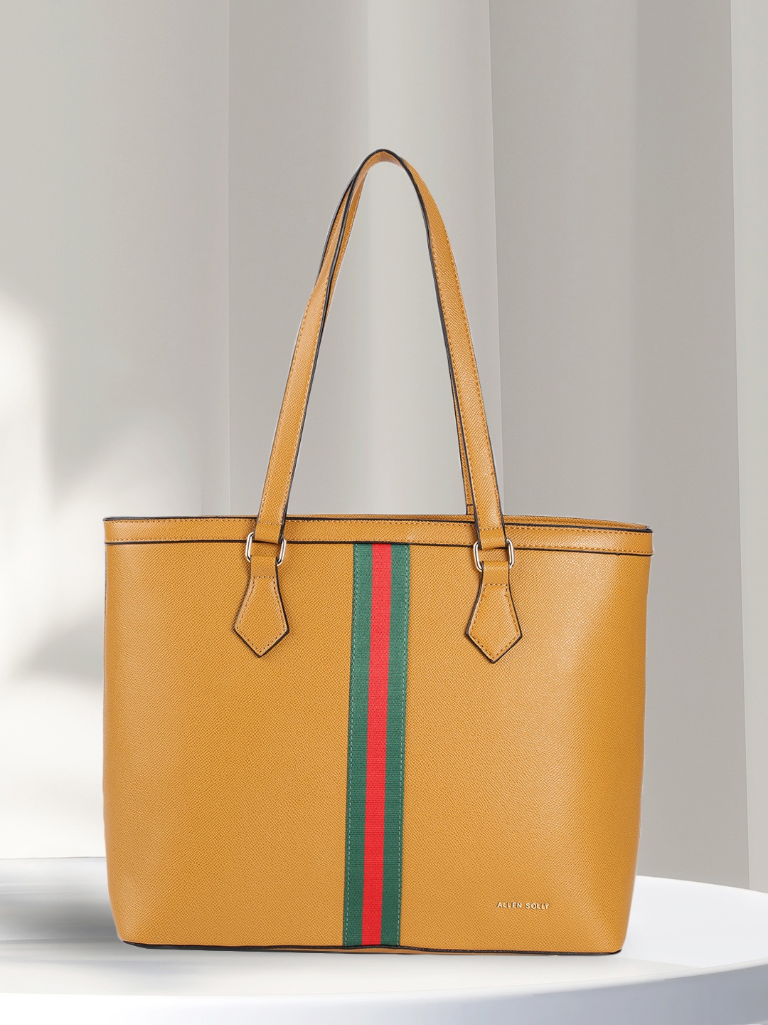 

Allen Solly Mustard PU Oversized Structured Shoulder Bag