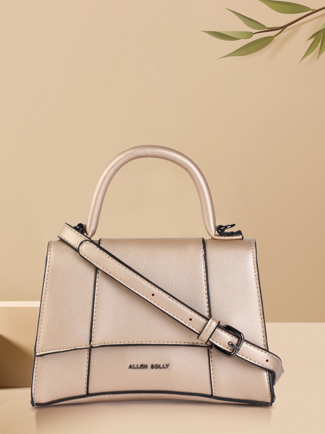 

Allen Solly Mettalic-Toned Solid Satchel, Metallic