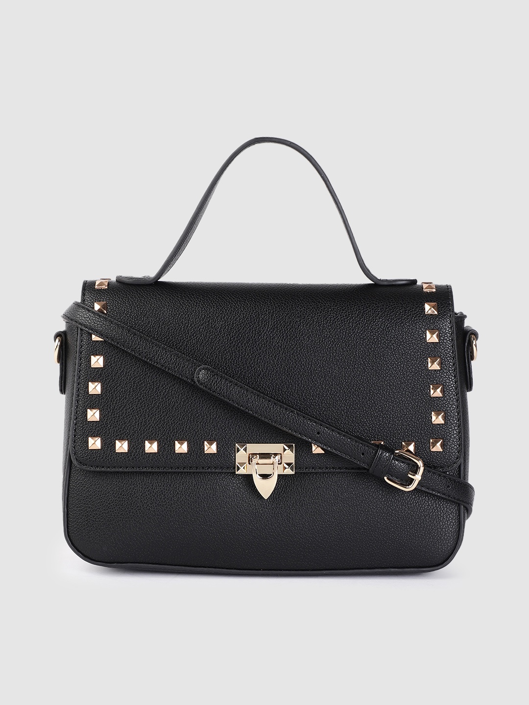 

Allen Solly Black PU Structured Satchel