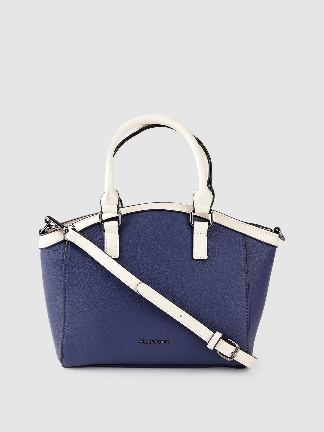 

Allen Solly Navy Blue Solid Structured Handheld Bag