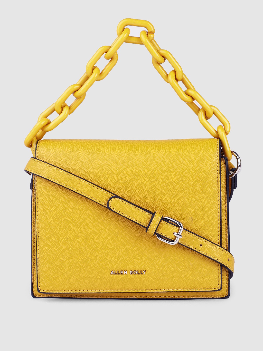 

Allen Solly Women Yellow PU Structured Sling Bag
