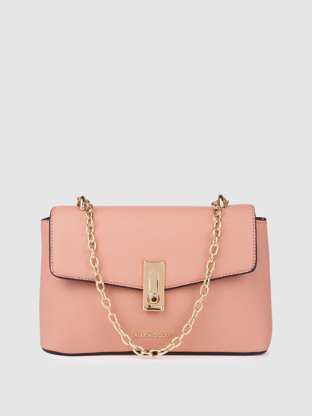 

Allen Solly Peach-Coloured Solid Sling Bag