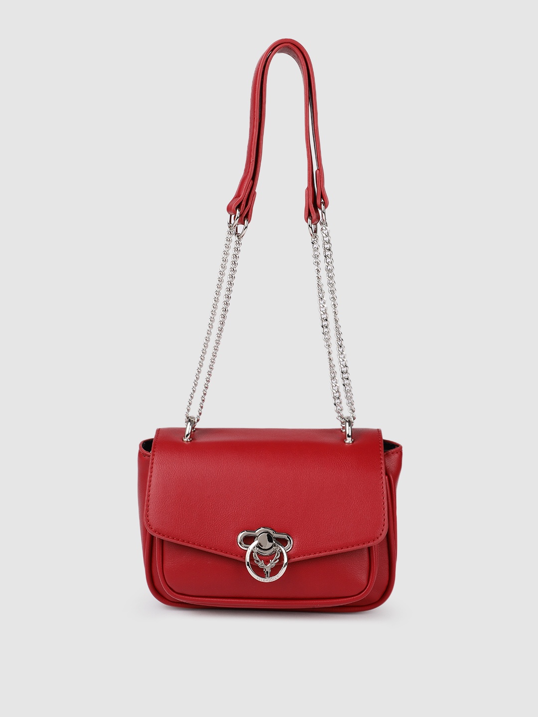 

Allen Solly Red PU Structured Sling Bag