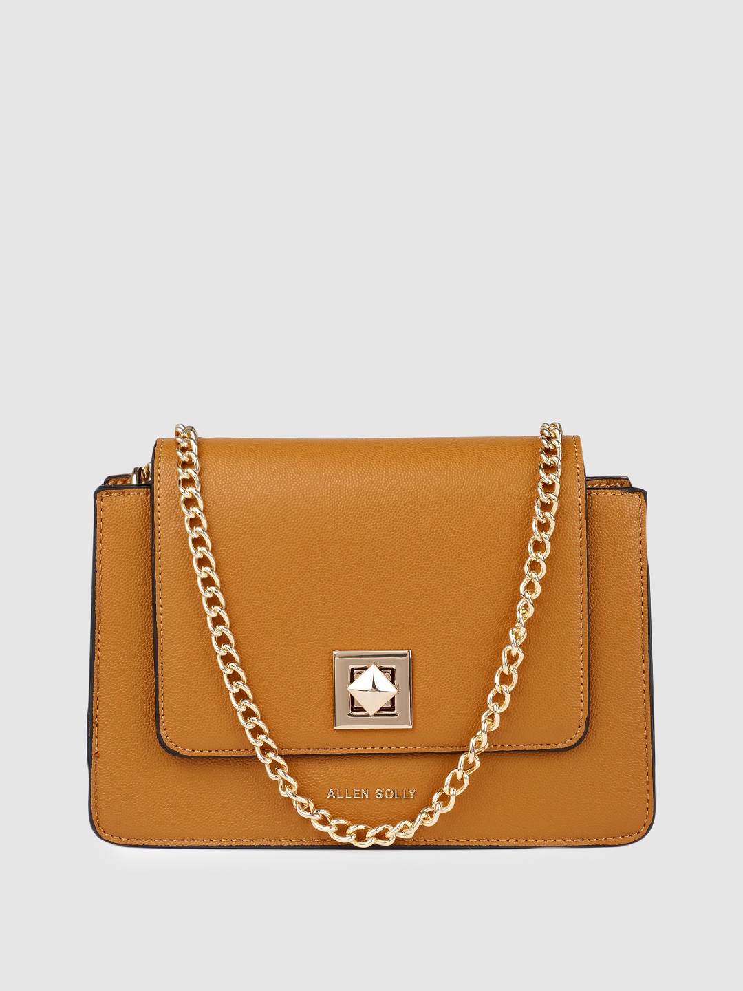 

Allen Solly Mustard Yellow Solid Structured Sling Bag