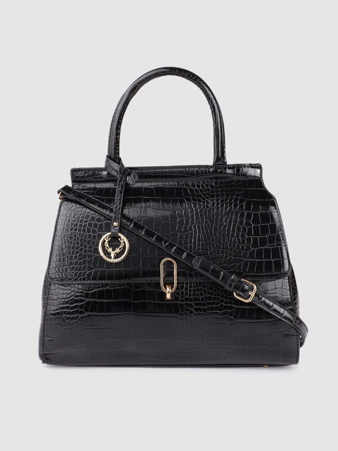 

Allen Solly Black Animal Textured PU Structured Satchel