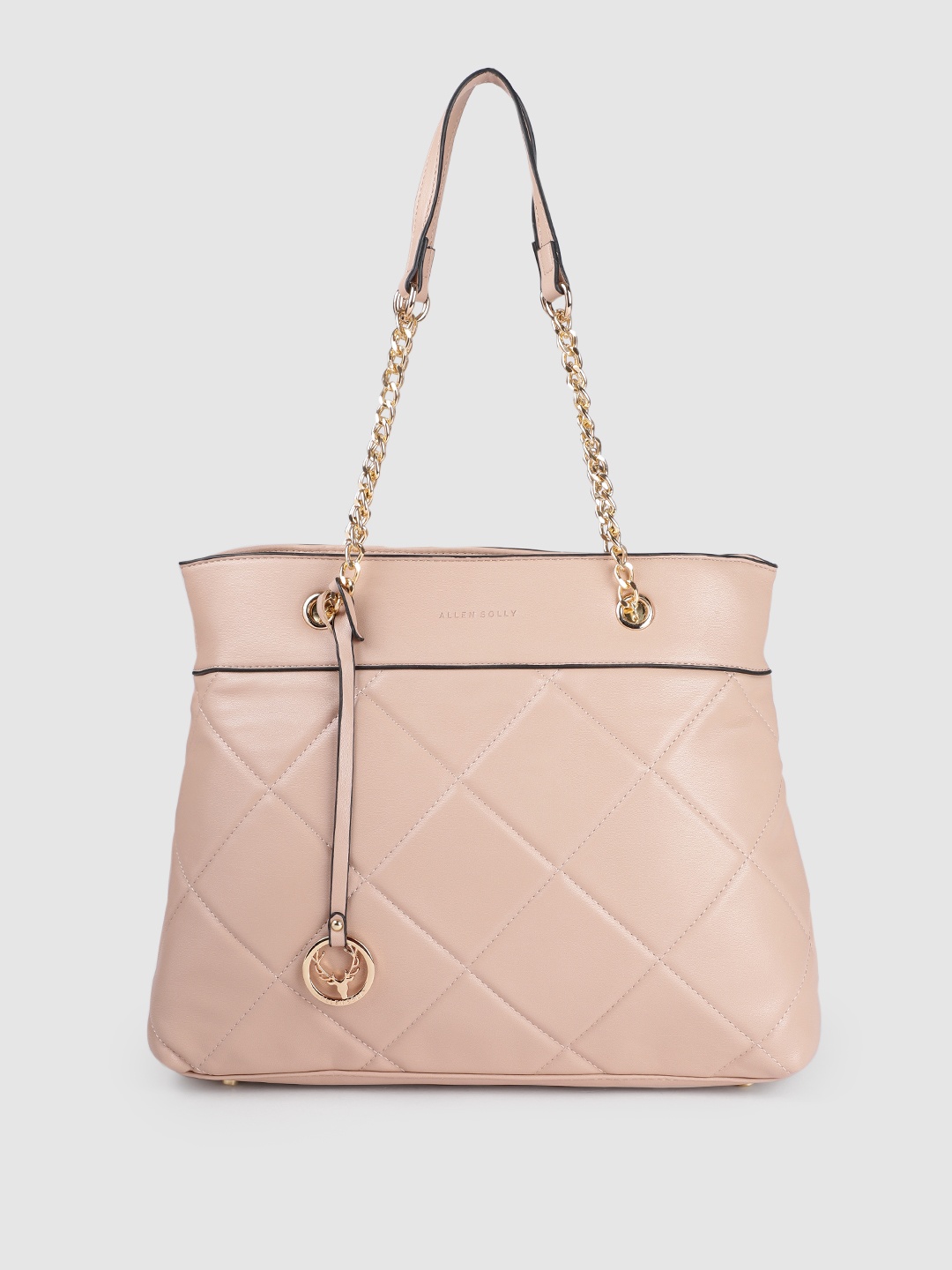 

Allen Solly Nude-Coloured Quilted Shoulder Bag