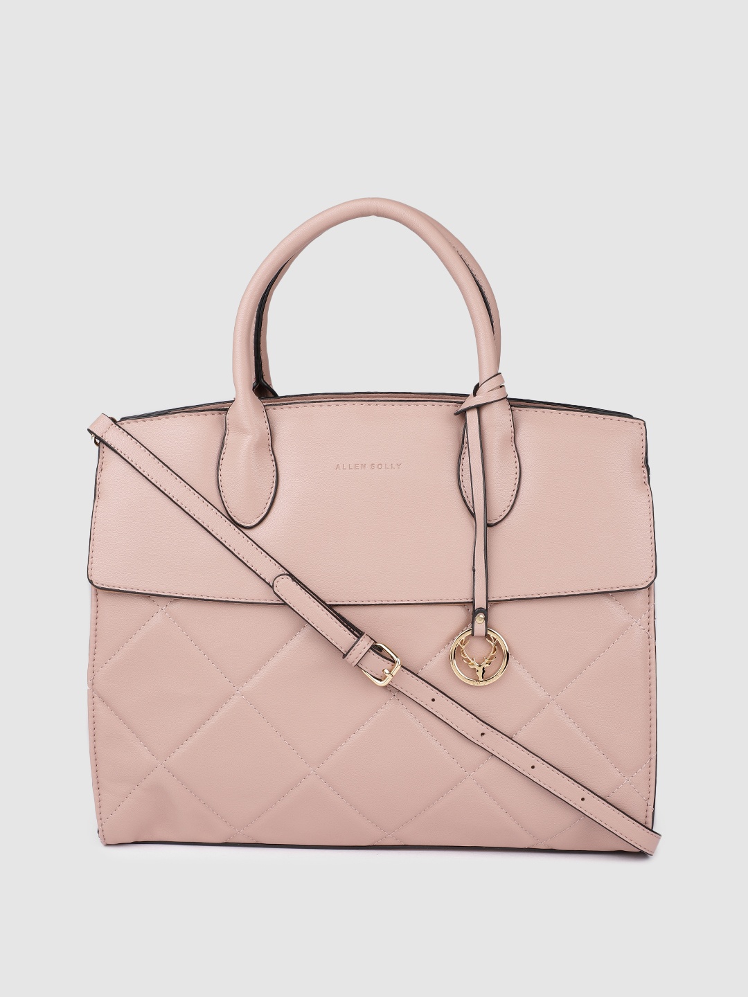 

Allen Solly Pink Quilted Handheld Bag