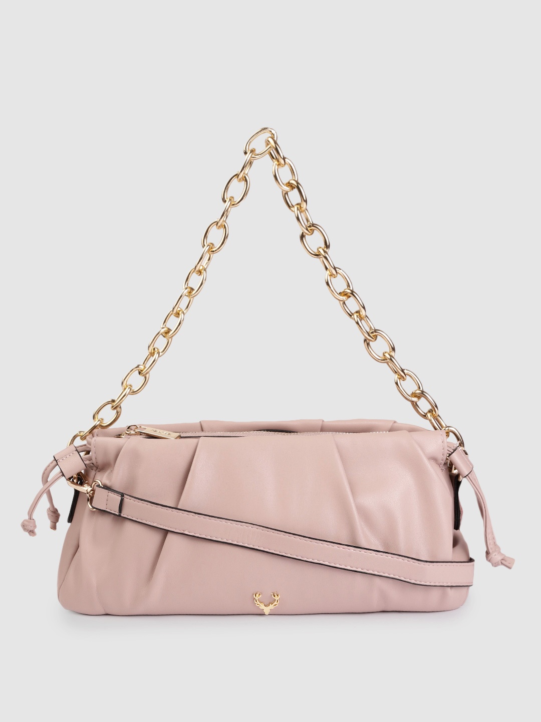 

Allen Solly Dusty Rose Pink Solid Structured Sling Bag