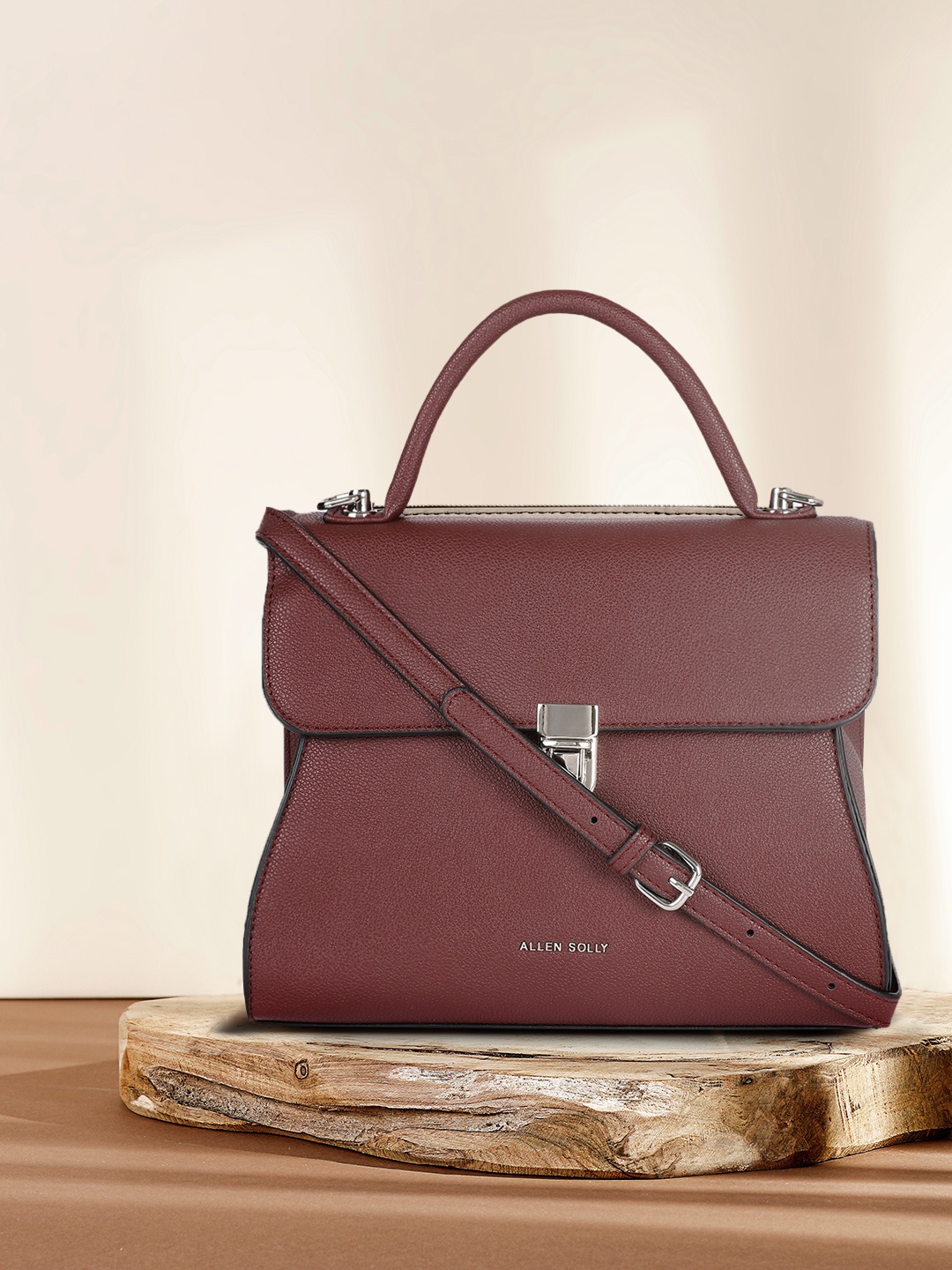 

Allen Solly Burgundy Solid Satchel