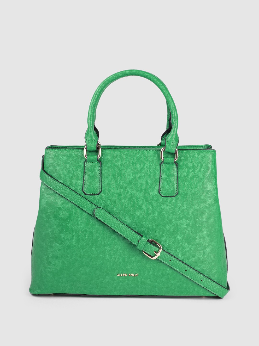 

Allen Solly Green Textured PU Structured Handheld Bag
