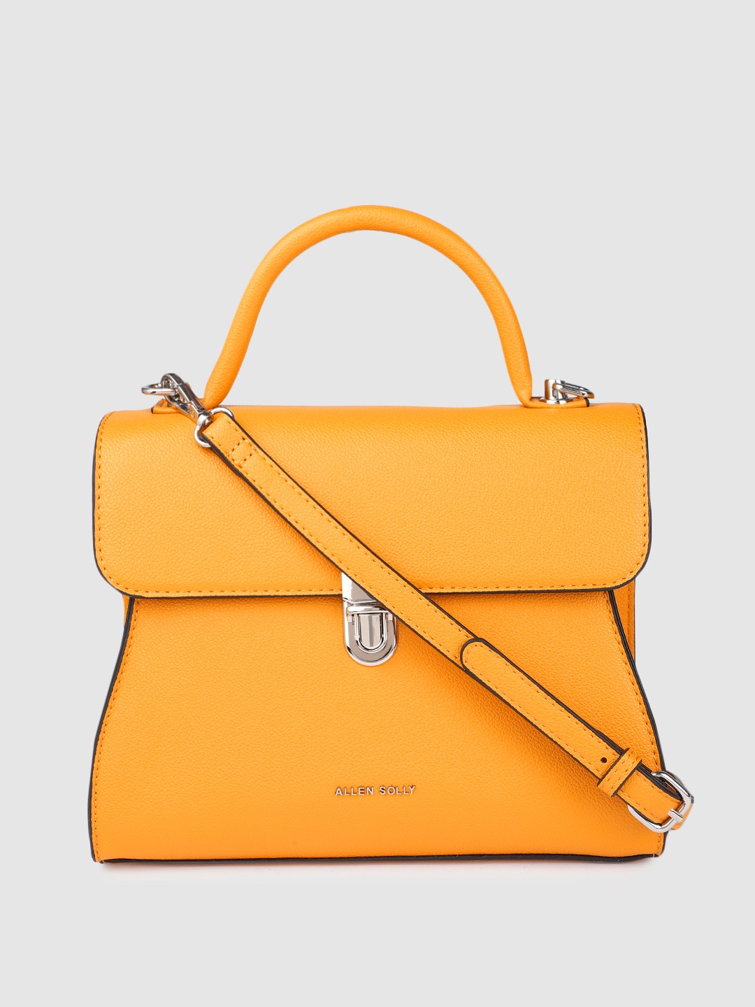 Allen Solly Yellow Solid Structured Satchel