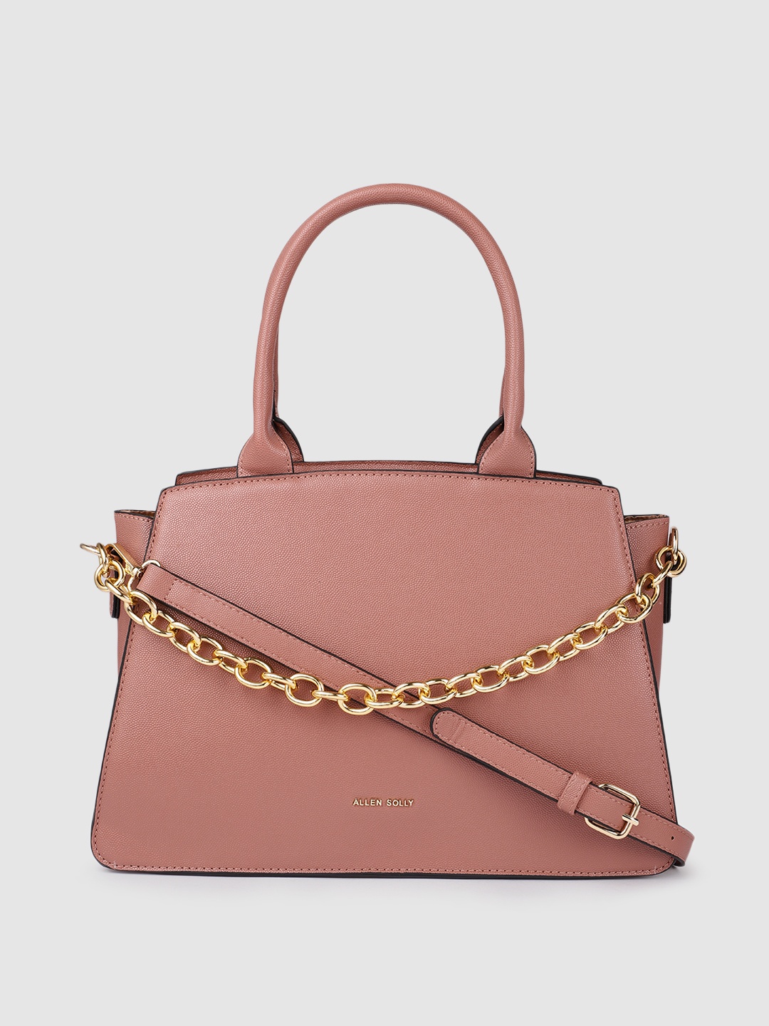 

Allen Solly Pink Textured Structured Handheld Bag