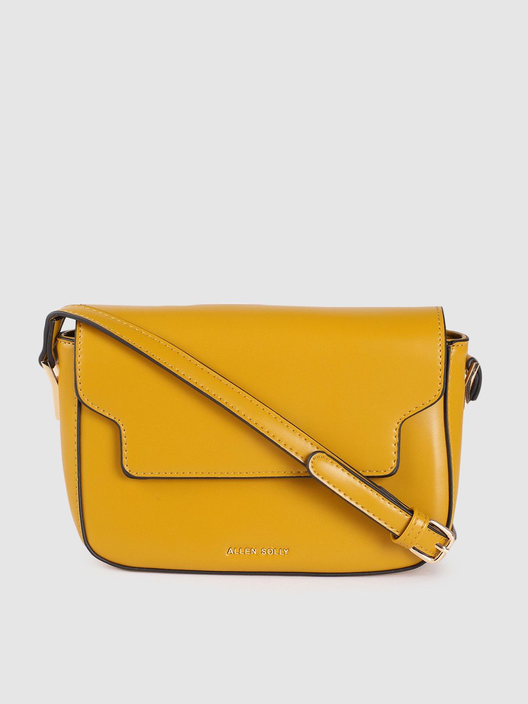 

Allen Solly Mustard PU Structured Sling Bag