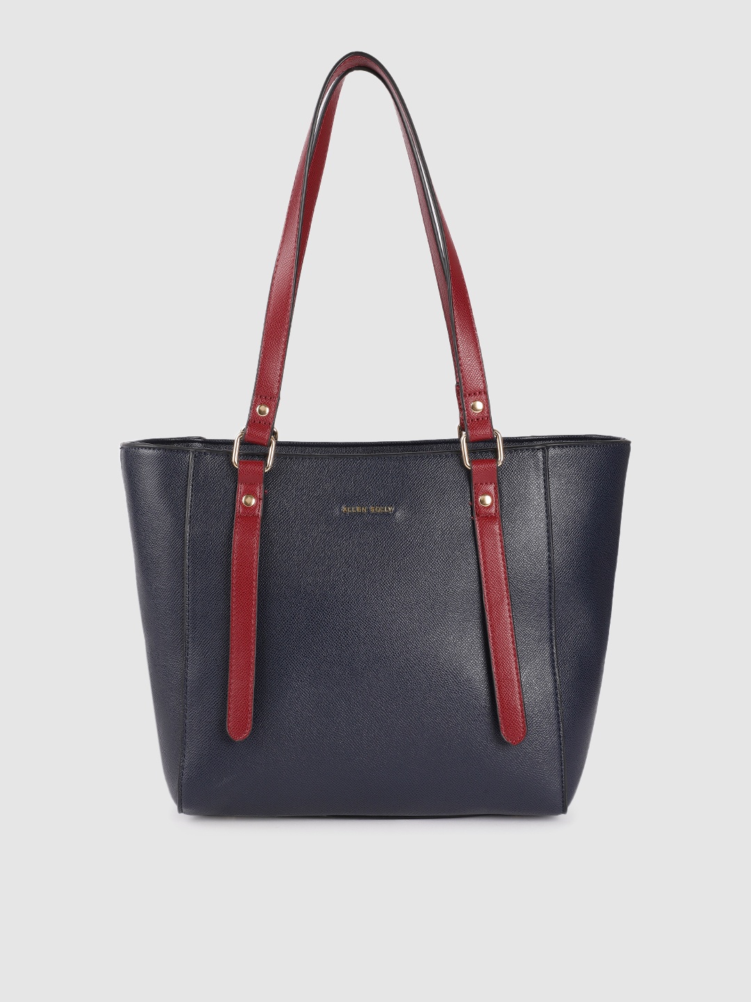 

Allen Solly Navy Blue Solid PU Regular Structured Shoulder Bag