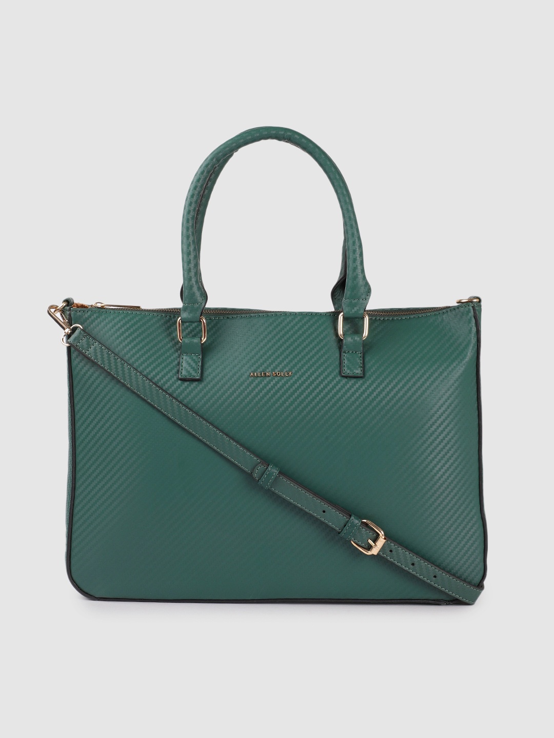 

Allen Solly Women Teal Green Textured Laptop Bag