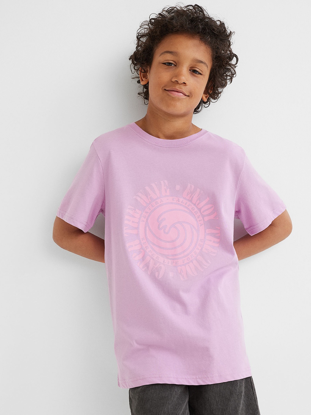 

H&M Boys Purple Cotton T-shirt