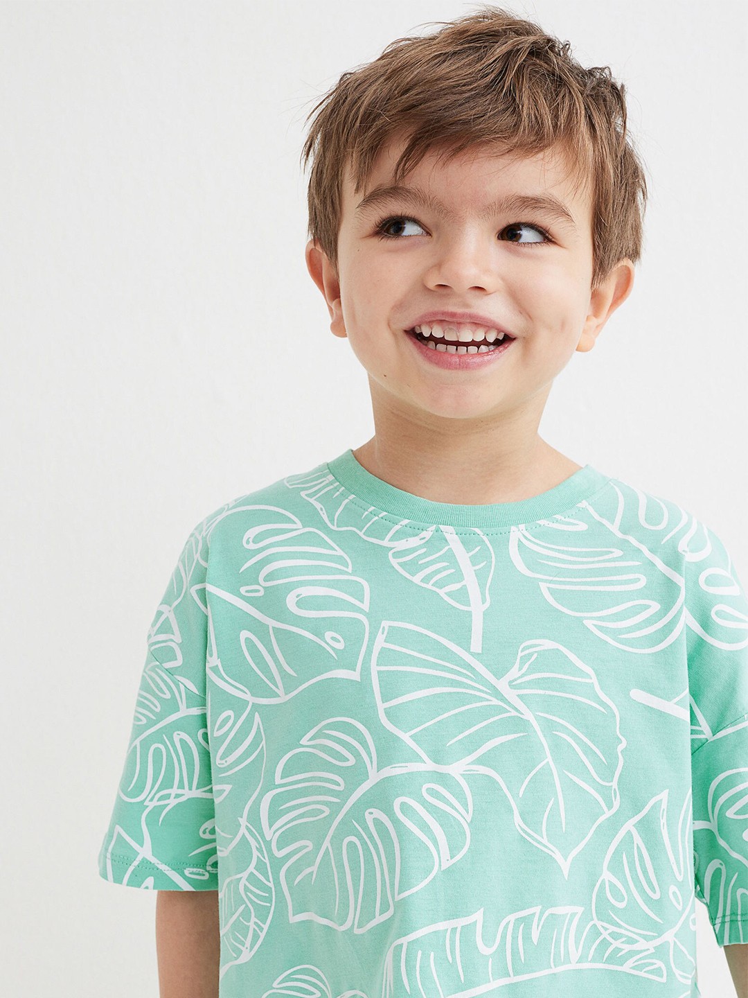 

H&M Boys Turquoise Blue Oversized T-shirt