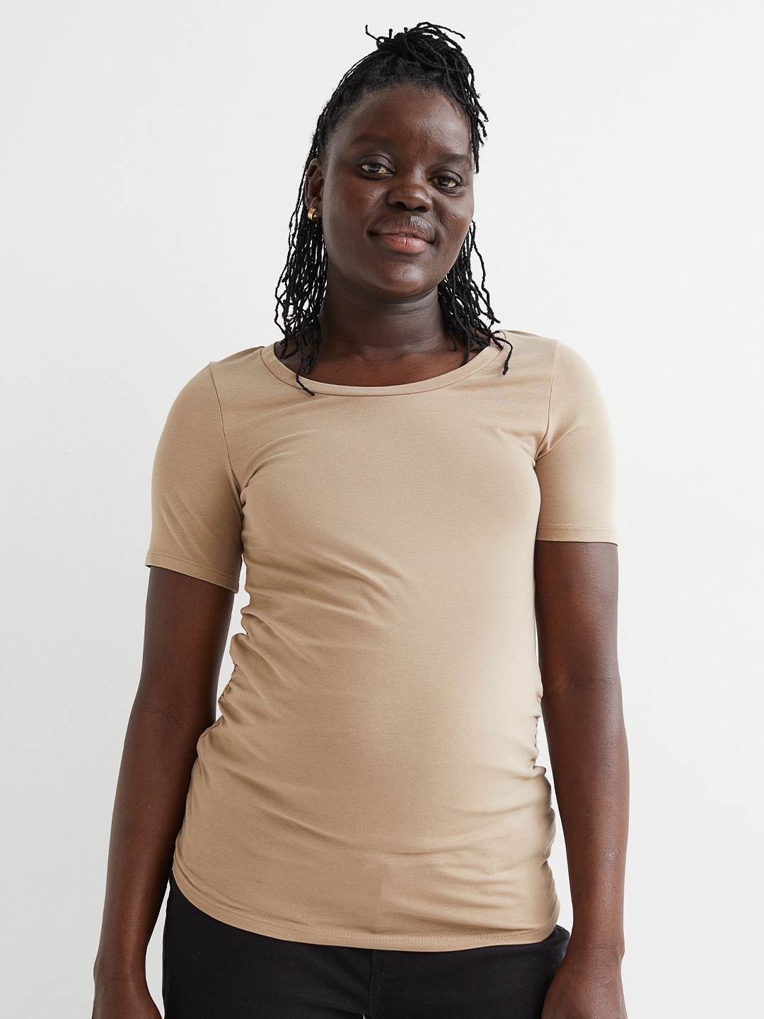 

H&M MAMA 2 Pack Beige & White Jersey Tops