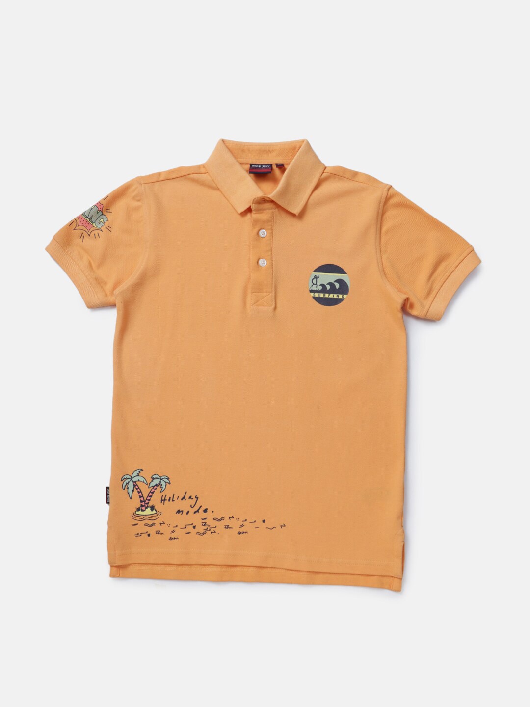 

Gini and Jony Boys Orange Polo Collar T-shirt