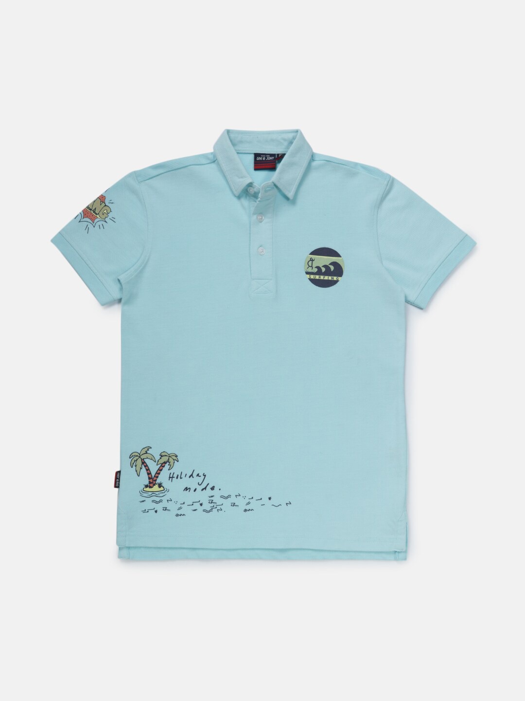 

Gini and Jony Boys Blue Polo Collar T-shirt