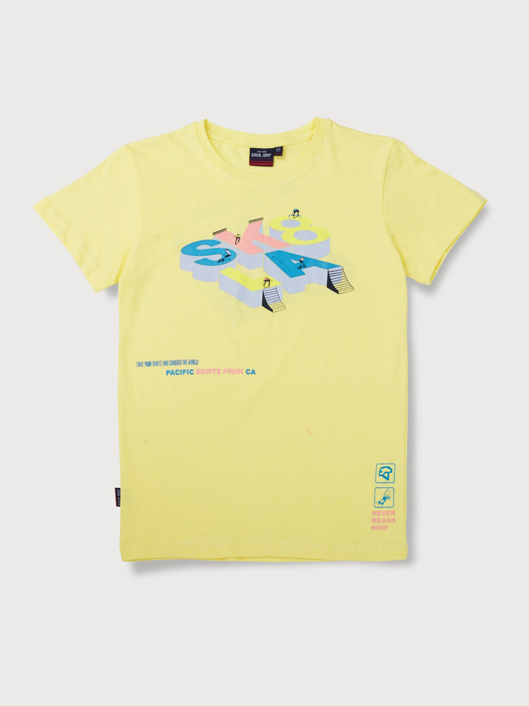 

Gini and Jony Boys Yellow Printed T-shirt