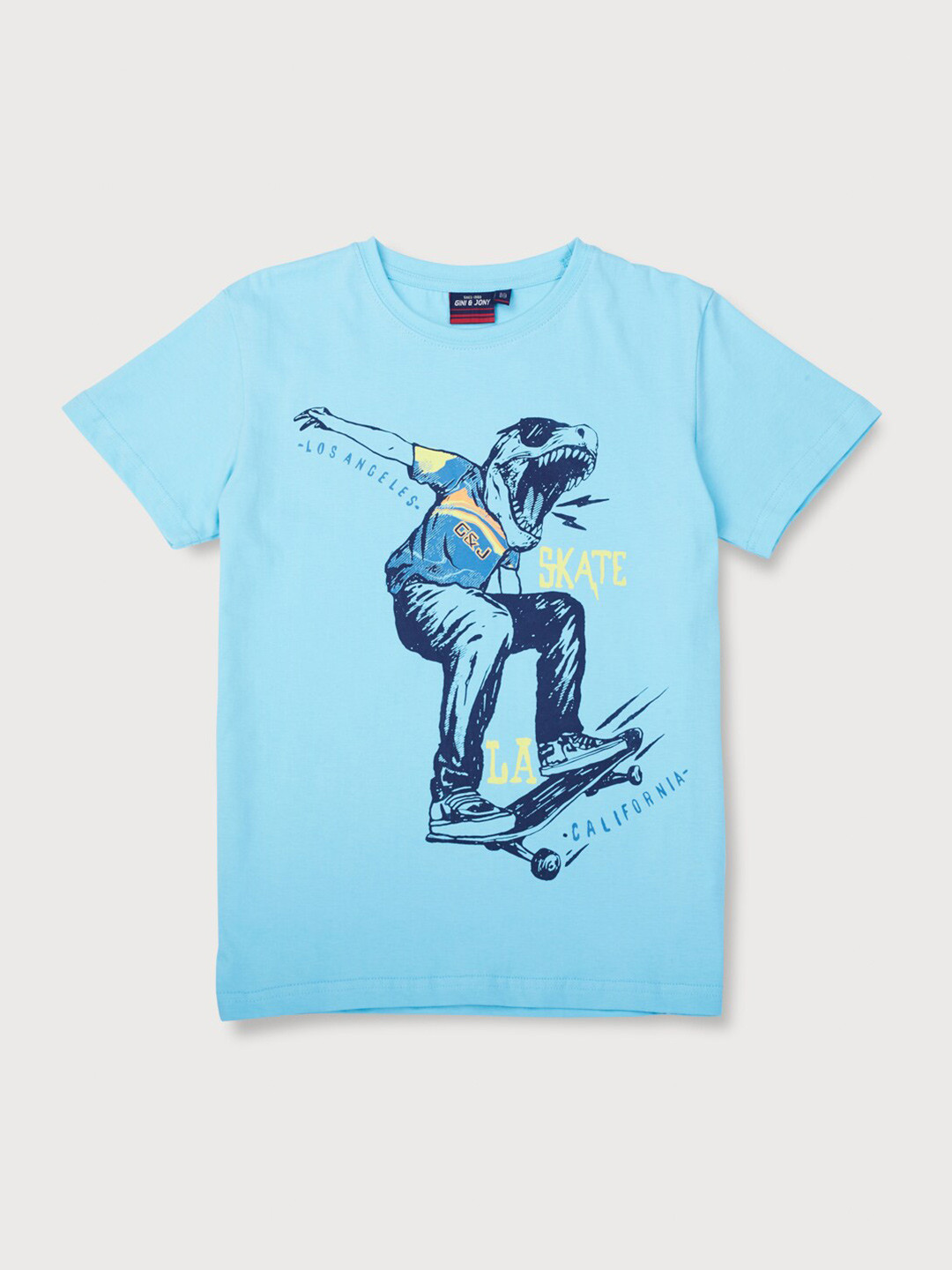 

Gini and Jony Boys Blue Printed T-shirt