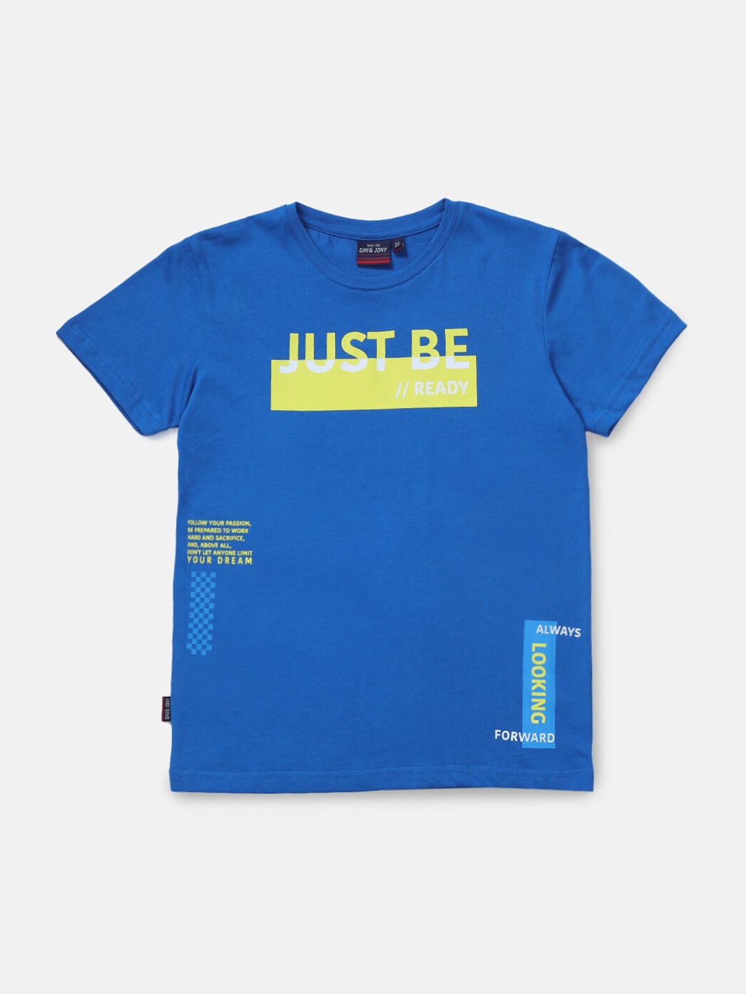 

Gini and Jony Boys Blue Printed T-shirt