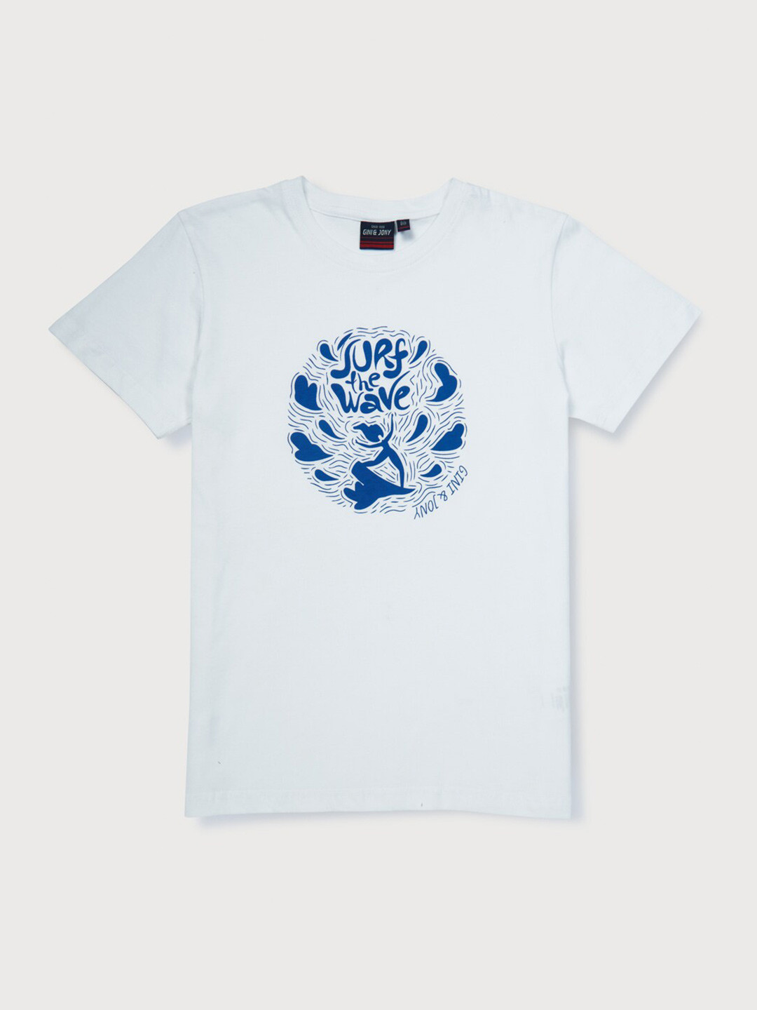 

Gini and Jony Boys White Printed T-shirt