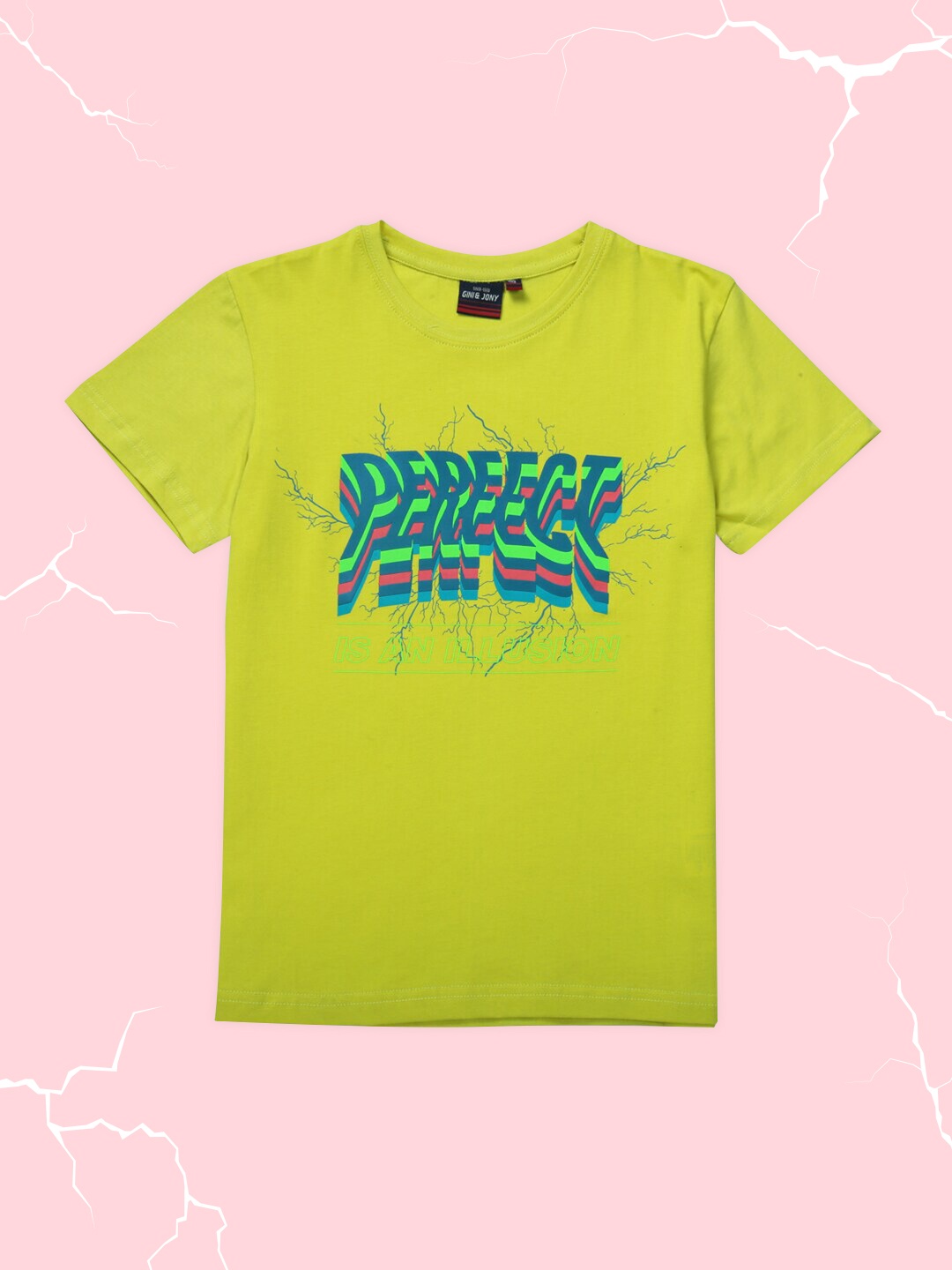 

Gini and Jony Boys Yellow Printed T-shirt