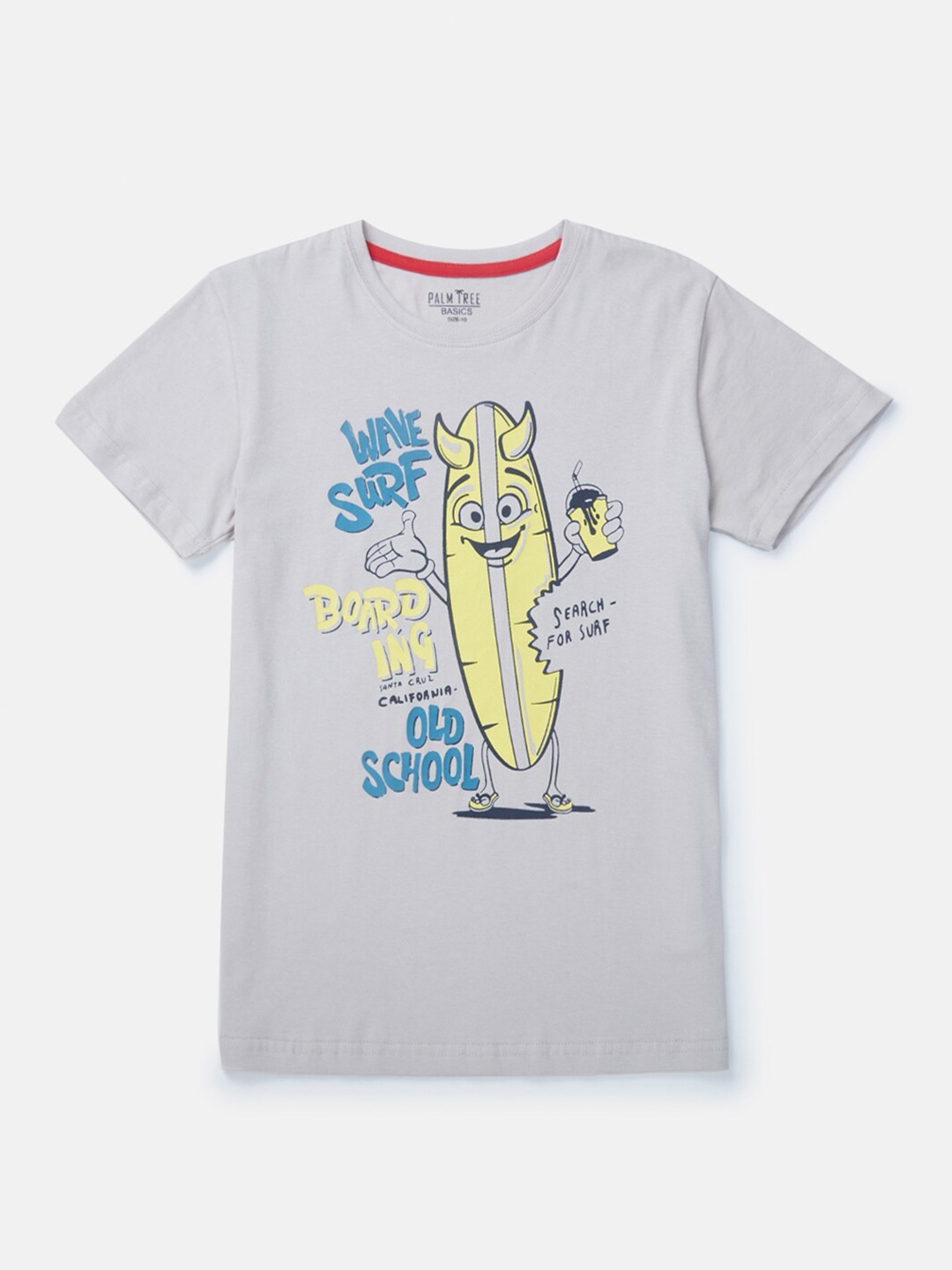 Palm Tree Boys White Printed T-shirt