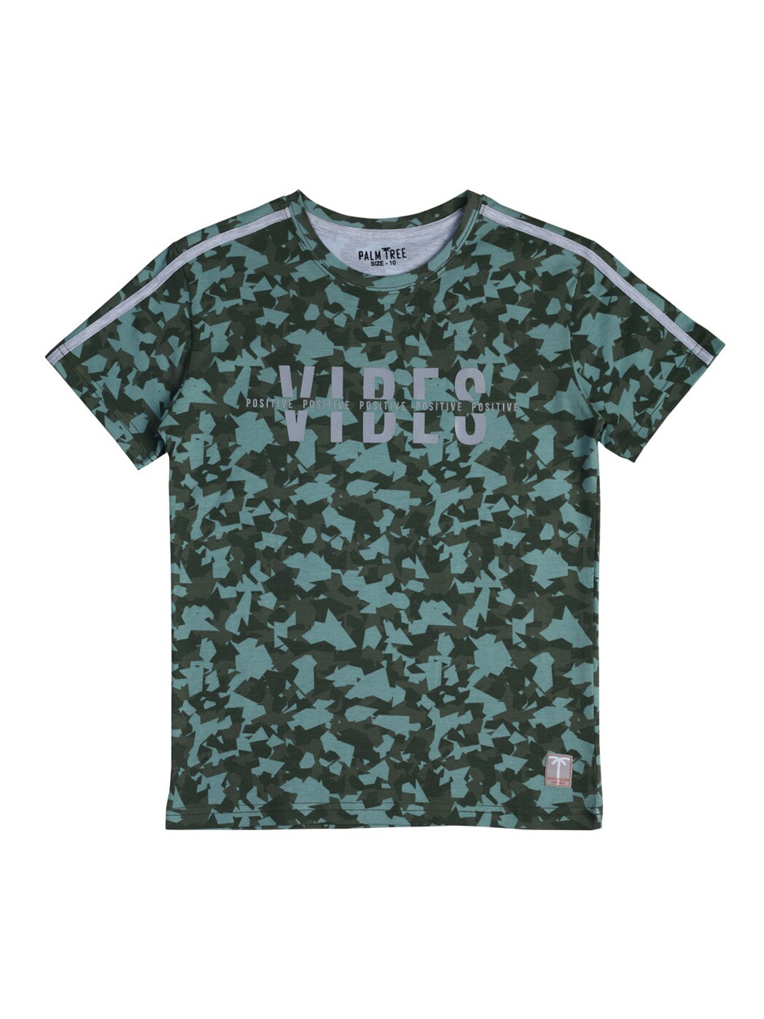 

Palm Tree Boys Olive Green Camouflage Printed T-shirt