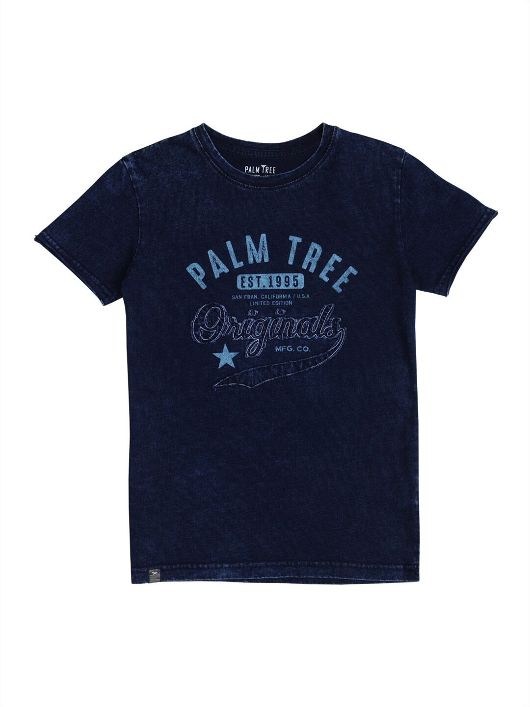 

Palm Tree Boys Blue Typography Printed T-shirt