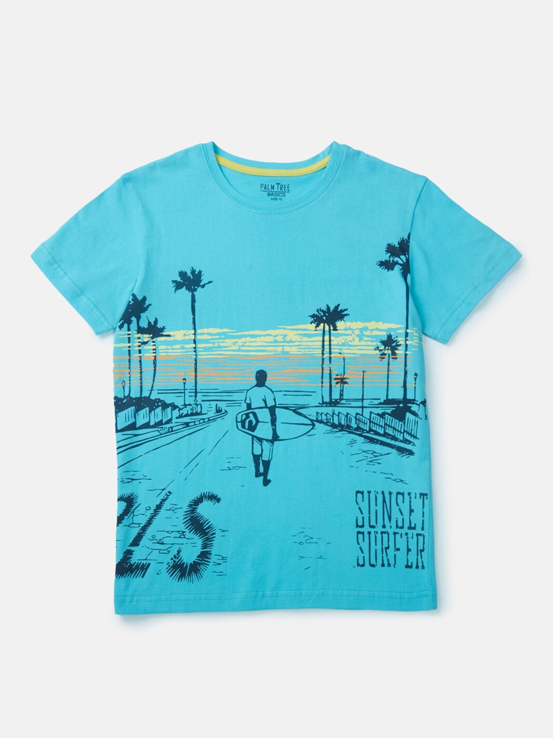 

Palm Tree Boys Blue Printed T-shirt