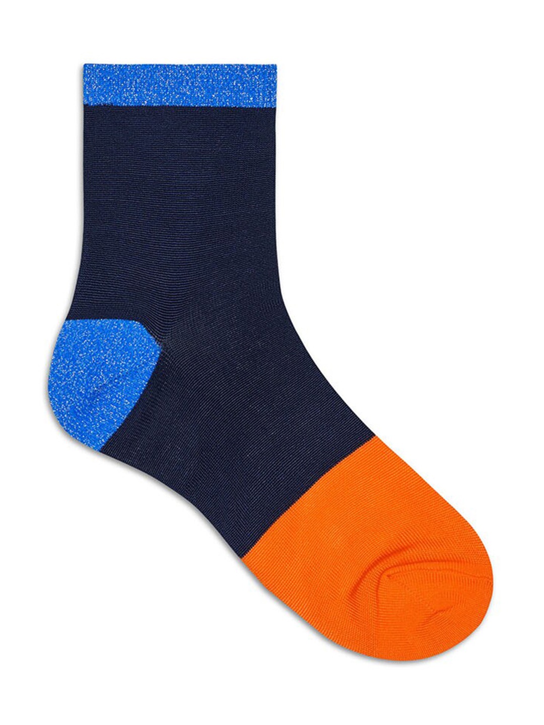 

Happy Socks Women Blue & Orange Colorblocked Cotton Above Ankle-Length Socks