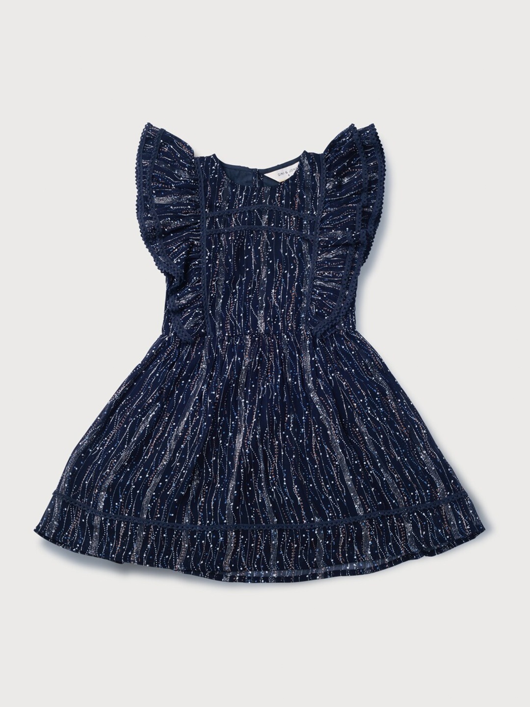 

Gini and Jony Girls Blue Embellished Dress